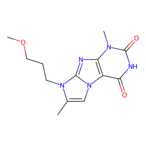 4-hydroxy-8-(3-methoxypropyl)-1,7-dimethyl-1H-imidazo[2,1-f]purin-2(8H)-one structure