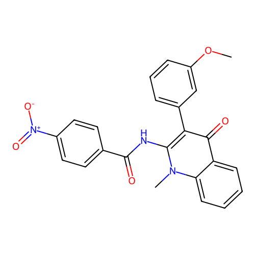 N-(3-(3-methoxyphenyl)-1-methyl-4-oxo-1,4-dihydroquinolin-2-yl)-4-nitrobenzamide structure