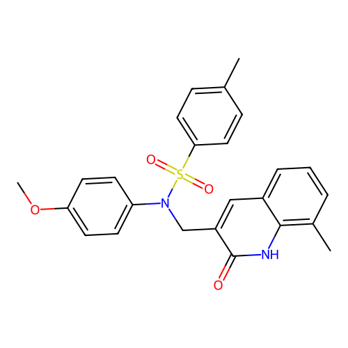 N-((2-hydroxy-8-methylquinolin-3-yl)methyl)-N-(4-methoxyphenyl)-4-methylbenzenesulfonamide structure