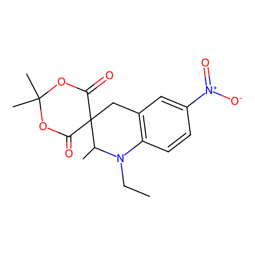 1'-ethyl-2,2,2'-trimethyl-6'-nitro-1',4'-dihydro-2'H-spiro[1,3-dioxane-5,3'-quinoline]-4,6-dione structure