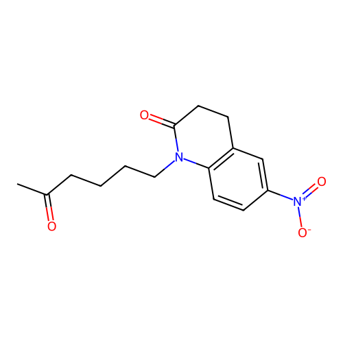 6-nitro-1-(5-oxohexyl)-3,4-dihydroquinolin-2(1H)-one structure