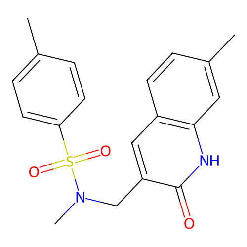 N,4-dimethyl-N-[(7-methyl-2-oxo-1H-quinolin-3-yl)methyl]benzenesulfonamide structure