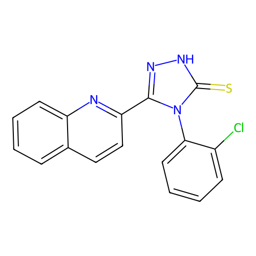 4-(2-chlorophenyl)-5-(quinolin-2-yl)-4H-1,2,4-triazole-3-thiol structure