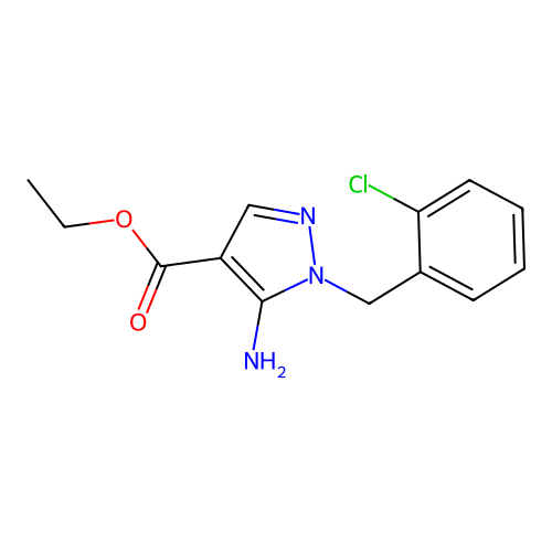 ethyl 5-amino-1-(2-chlorobenzyl)-1H-pyrazole-4-carboxylate structure