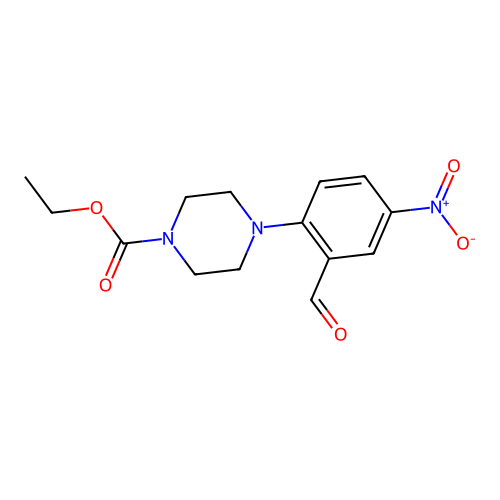 Ethyl 4-(2-formyl-4-nitrophenyl)piperazine-1-carboxylate structure