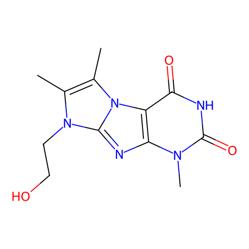 8-(2-hydroxyethyl)-1,6,7-trimethyl-1H-imidazo[2,1-f]purine-2,4(3H,8H)-dione structure