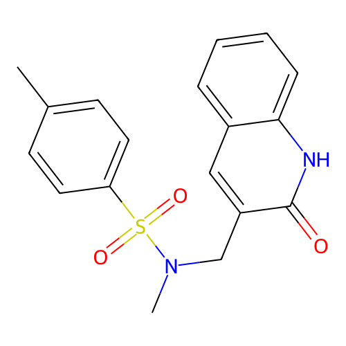 N-((2-hydroxyquinolin-3-yl)methyl)-N,4-dimethylbenzenesulfonamide structure