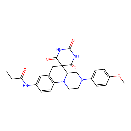 N-(3-(4-methoxyphenyl)-2',4',6'-trioxo-1,2,2',3,3',4,4a,4',6,6'-decahydro-1'H-spiro[pyrazino[1,2-a]quinoline-5,5'-pyrimidin]-8-yl)propionamide structure