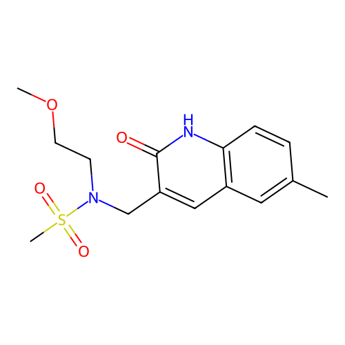 N-((2-hydroxy-6-methylquinolin-3-yl)methyl)-N-(2-methoxyethyl)methanesulfonamide structure