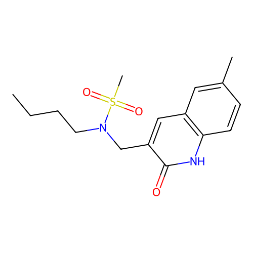 N-butyl-N-[(6-methyl-2-oxo-1H-quinolin-3-yl)methyl]methanesulfonamide structure
