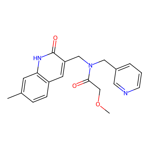 2-methoxy-N-[(7-methyl-2-oxo-1H-quinolin-3-yl)methyl]-N-(pyridin-3-ylmethyl)acetamide structure