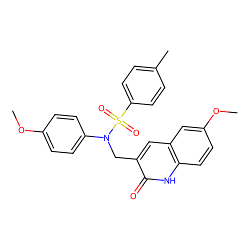 N-((2-hydroxy-6-methoxyquinolin-3-yl)methyl)-N-(4-methoxyphenyl)-4-methylbenzenesulfonamide structure
