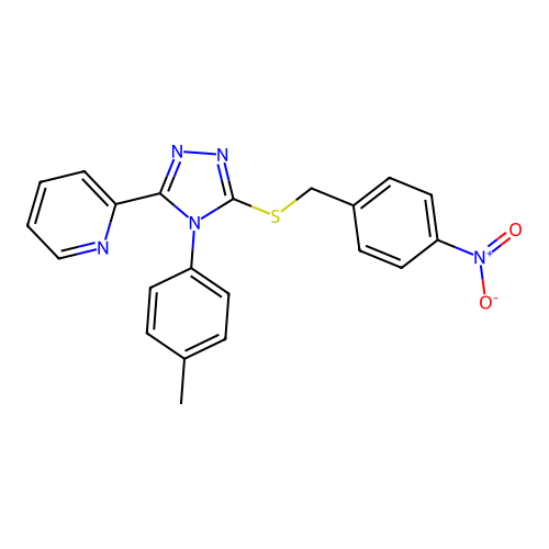 4-(4-Methylphenyl)-3-[(4-nitrophenyl)methylthio]-5-(2-pyridyl)-1,2,4-triazole structure