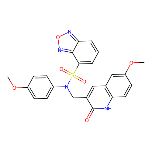 N-((2-hydroxy-6-methoxyquinolin-3-yl)methyl)-N-(4-methoxyphenyl)benzo[c][1,2,5]oxadiazole-4-sulfonamide structure