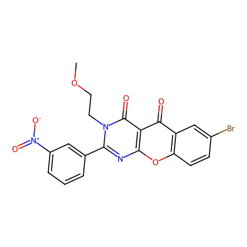7-bromo-3-(2-methoxyethyl)-2-(3-nitrophenyl)-3H-chromeno[2,3-d]pyrimidine-4,5-dione structure