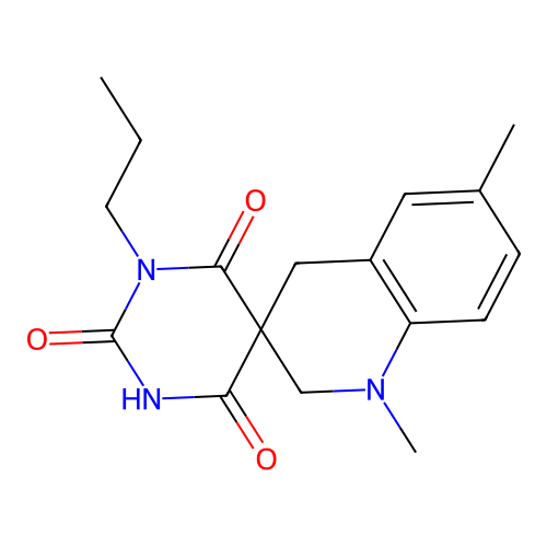 6-hydroxy-1',6'-dimethyl-3-propyl-1',4'-dihydro-2H,2'H-spiro[pyrimidine-5,3'-quinoline]-2,4(3H)-dione structure
