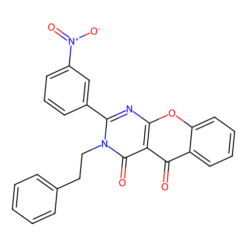 2-(3-nitrophenyl)-3-phenethyl-3H-chromeno[2,3-d]pyrimidine-4,5-dione structure
