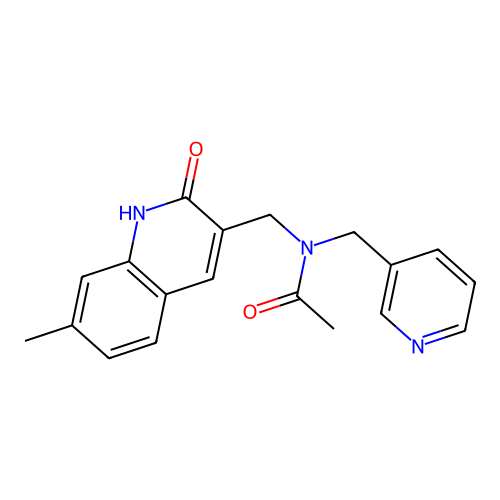 N-((2-hydroxy-7-methylquinolin-3-yl)methyl)-N-(pyridin-3-ylmethyl)acetamide structure