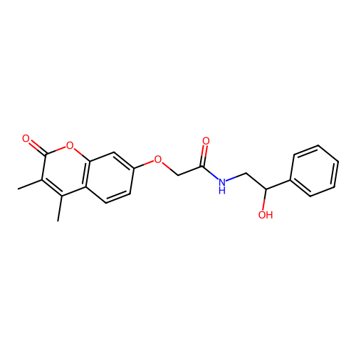 2-((3,4-dimethyl-2-oxo-2H-chromen-7-yl)oxy)-N-(2-hydroxy-2-phenylethyl)acetamide structure