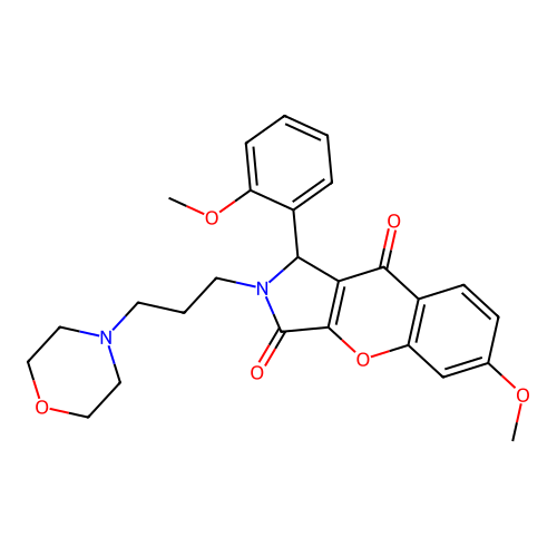 6-methoxy-1-(2-methoxyphenyl)-2-[3-(morpholin-4-yl)propyl]-1,2-dihydrochromeno[2,3-c]pyrrole-3,9-dione structure