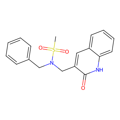 N-benzyl-N-[(2-oxo-1,2-dihydroquinolin-3-yl)methyl]methanesulfonamide structure