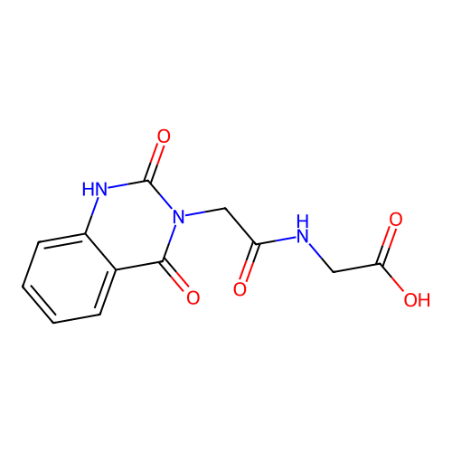 N-[(2-hydroxy-4-oxoquinazolin-3(4H)-yl)acetyl]glycine structure