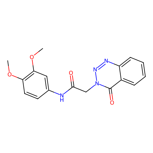 N-(3,4-dimethoxyphenyl)-2-(4-oxo-1,2,3-benzotriazin-3(4H)-yl)acetamide structure