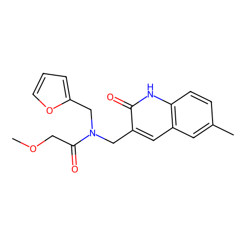 N-(furan-2-ylmethyl)-2-methoxy-N-[(6-methyl-2-oxo-1H-quinolin-3-yl)methyl]acetamide structure