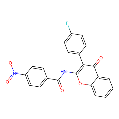 N-(3-(4-fluorophenyl)-4-oxo-4H-chromen-2-yl)-4-nitrobenzamide structure