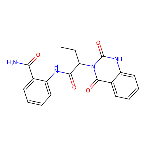 2-{[2-(2-hydroxy-4-oxoquinazolin-3(4H)-yl)butanoyl]amino}benzamide structure