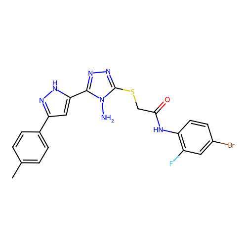 C20H17BrFN7OS structure
