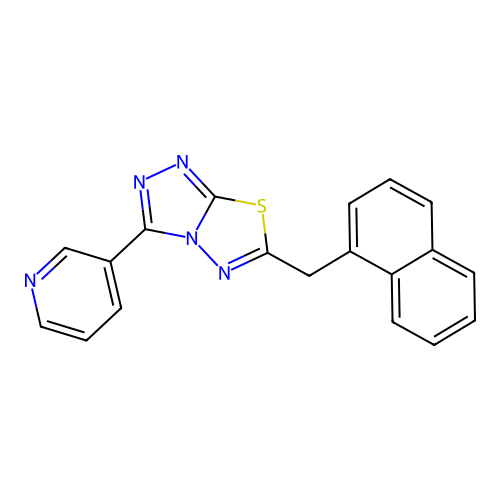 6-(naphthalen-1-ylmethyl)-3-pyridin-3-yl-[1,2,4]triazolo[3,4-b][1,3,4]thiadiazole structure