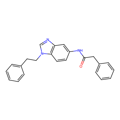 2-phenyl-N-[1-(2-phenylethyl)benzimidazol-5-yl]acetamide structure