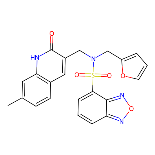 N-(furan-2-ylmethyl)-N-((2-hydroxy-7-methylquinolin-3-yl)methyl)benzo[c][1,2,5]oxadiazole-4-sulfonamide structure