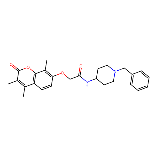 N-(1-benzyl-4-piperidyl)-2-(3,4,8-trimethyl-2-oxo-chromen-7-yl)oxy-acetamide structure