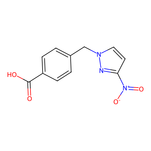 4-[(3-nitro-1H-pyrazol-1-yl)methyl]benzoic acid structure