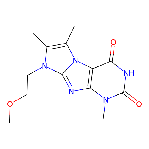 8-(2-methoxyethyl)-1,6,7-trimethyl-1H-imidazo[2,1-f]purine-2,4(3H,8H)-dione structure