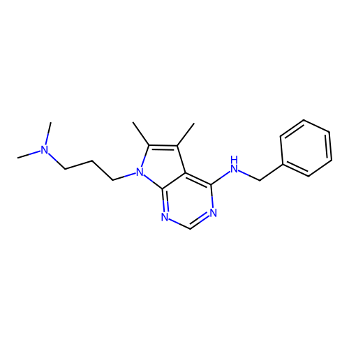 N-benzyl-7-[3-(dimethylamino)propyl]-5,6-dimethylpyrrolo[2,3-d]pyrimidin-4-amine structure