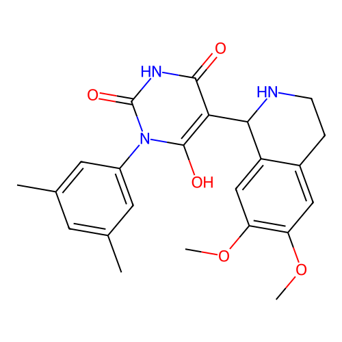 5-(6,7-dimethoxy-1,2,3,4-tetrahydroisoquinolin-1-yl)-3-(3,5-dimethylphenyl)-6-hydroxypyrimidine-2,4(1H,3H)-dione structure
