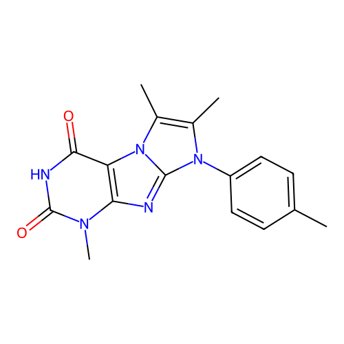 1,6,7-trimethyl-8-(p-tolyl)-1H-imidazo[2,1-f]purine-2,4(3H,8H)-dione structure