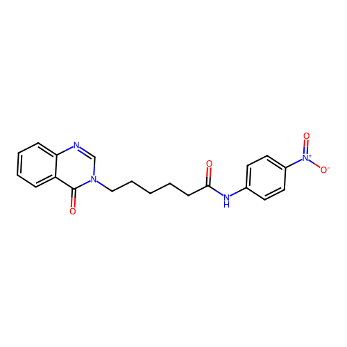 N-(4-nitrophenyl)-6-(4-oxoquinazolin-3(4H)-yl)hexanamide structure