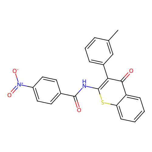 N-[3-(3-methylphenyl)-4-oxo-4H-thiochromen-2-yl]-4-nitrobenzamide structure