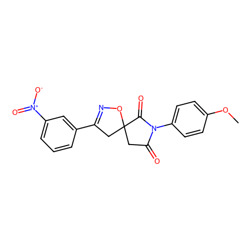 7-(4-methoxyphenyl)-3-(3-nitrophenyl)-1-oxa-2,7-diazaspiro[4.4]non-2-ene-6,8-dione structure