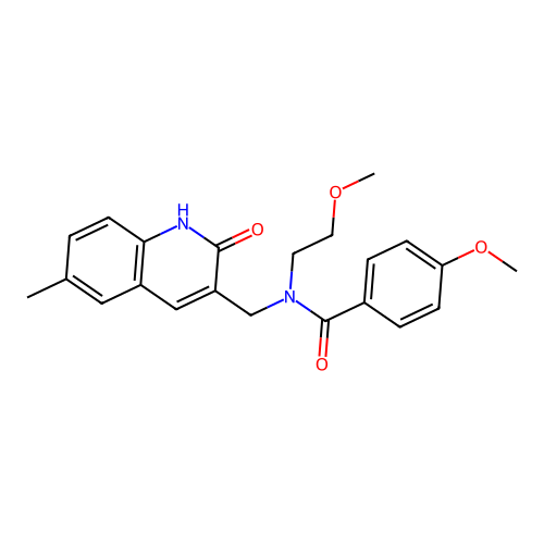 4-methoxy-N-(2-methoxyethyl)-N-[(6-methyl-2-oxo-1,2-dihydroquinolin-3-yl)methyl]benzamide structure