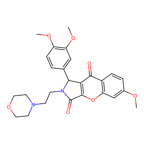 1-(3,4-dimethoxyphenyl)-6-methoxy-2-[2-(morpholin-4-yl)ethyl]-1,2-dihydrochromeno[2,3-c]pyrrole-3,9-dione structure