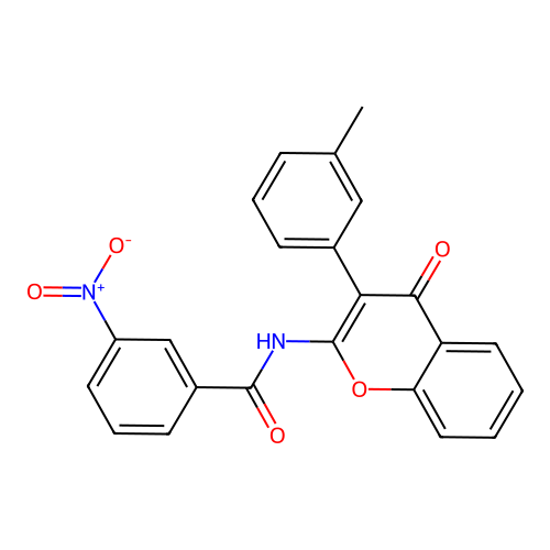 N-[3-(3-methylphenyl)-4-oxo-4H-chromen-2-yl]-3-nitrobenzamide structure