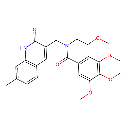3,4,5-trimethoxy-N-(2-methoxyethyl)-N-[(7-methyl-2-oxo-1H-quinolin-3-yl)methyl]benzamide structure