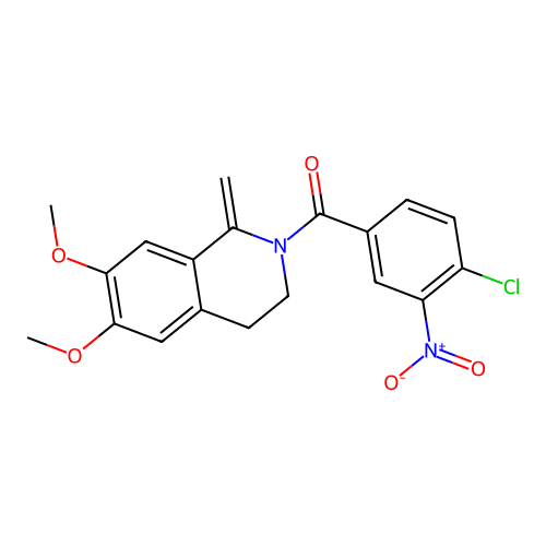 (4-chloro-3-nitrophenyl)(6,7-dimethoxy-1-methylene-3,4-dihydroisoquinolin-2(1H)-yl)methanone structure
