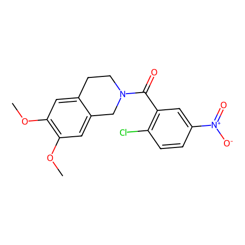 (2-chloro-5-nitrophenyl)(6,7-dimethoxy-3,4-dihydroisoquinolin-2(1H)-yl)methanone structure