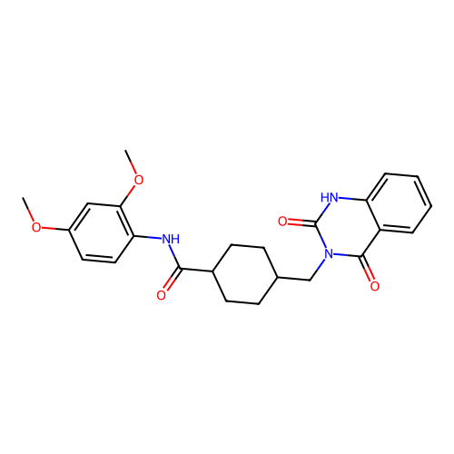 N-(2,4-dimethoxyphenyl)-4-[(2,4-dioxo-1H-quinazolin-3-yl)methyl]cyclohexane-1-carboxamide structure